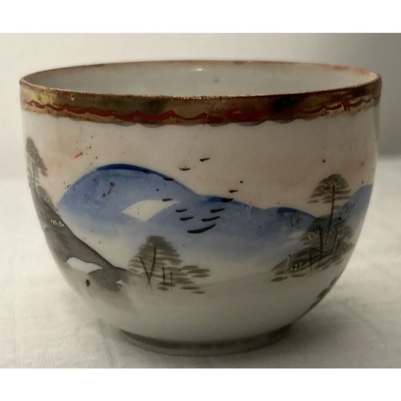 Vintage hand painted Teacup Japanese porcelain Detailed Scenery I E & C Co Japan - Picture 2 of 6